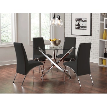 Vivienne Black Dining 5 Pcs Set