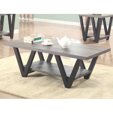 Wood Top V Legs Coffee Table