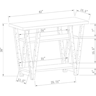 Wood Top V Legs Sofa Table