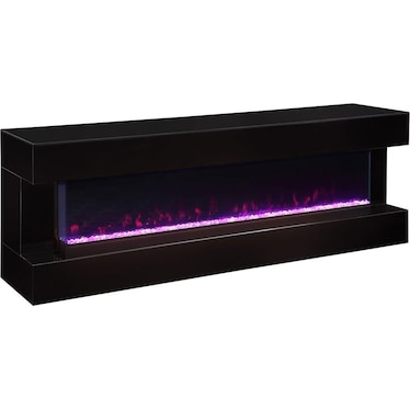 Zahra Black 71" Electric Fireplace