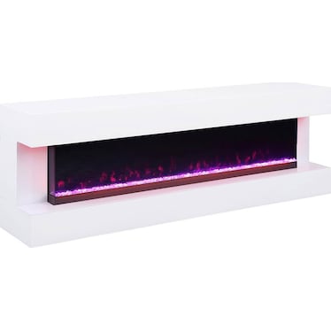 Zahra White 71" Electric Fireplace