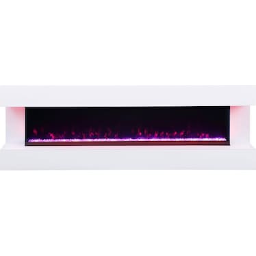 Zahra White 71" Electric Fireplace