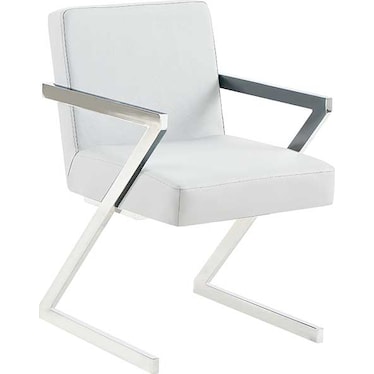 Zander White Arm Chair