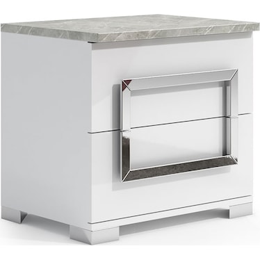 Zara White Marble Nightstand