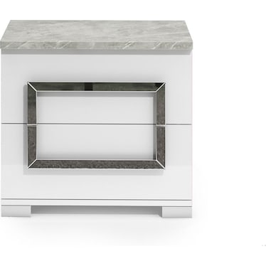 Zara White Marble Nightstand