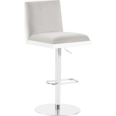 Zeeland Silver Velvet Adjustable Stool