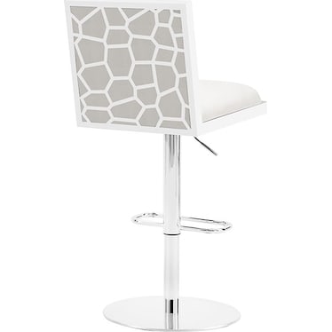 Zeeland Silver Velvet Adjustable Stool