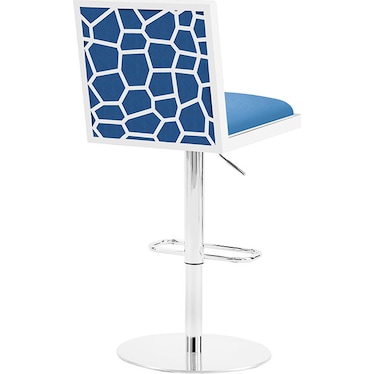 Zeeland Blue Velvet Adjustable Stool