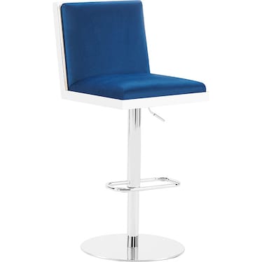 Zeeland Blue Velvet Adjustable Stool